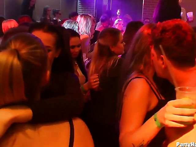 Cock sucking orgy in the nightclub 