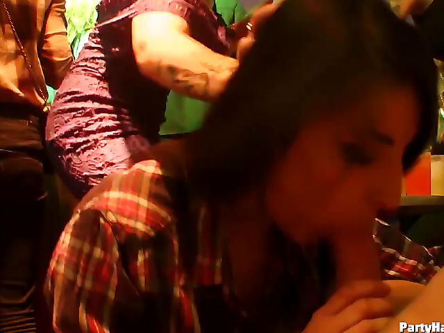 Cock sucking orgy in the nightclub 