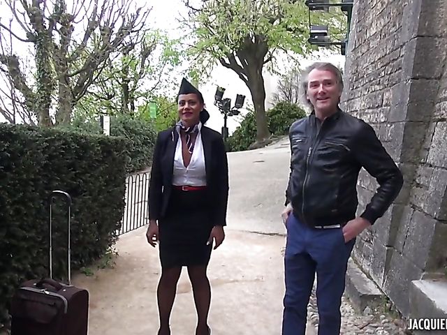 41-year-old French stewardess Clelie gets ass fucked