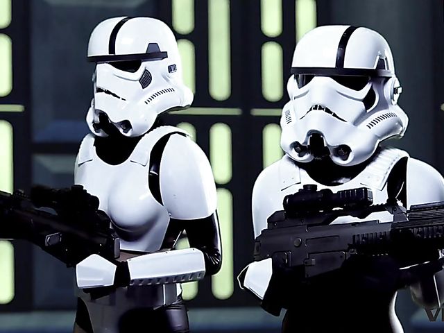 Vivid Parody - 2 Storm Troopers enjoy some Wookie dick