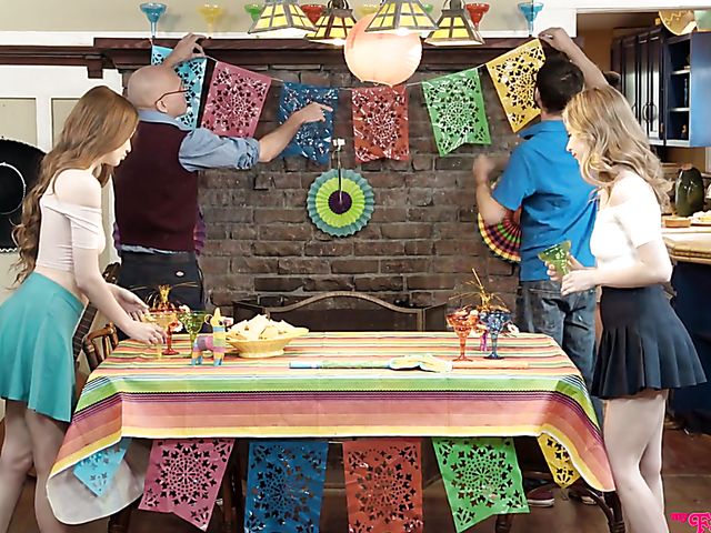 Threesome with step sister Anya Olsen and her friend Samantha Hayes