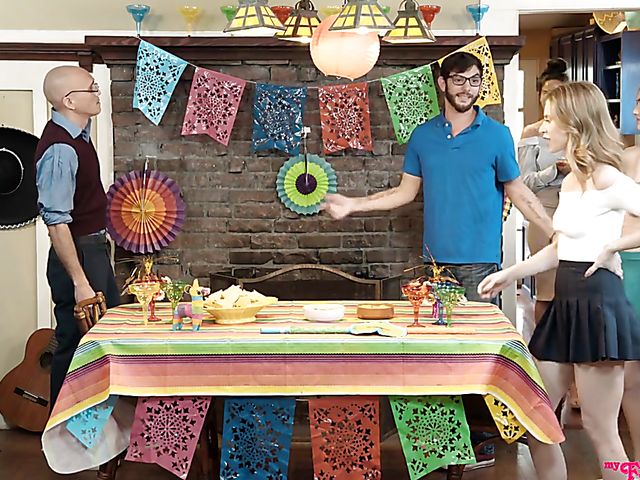 Threesome with step sister Anya Olsen and her friend Samantha Hayes