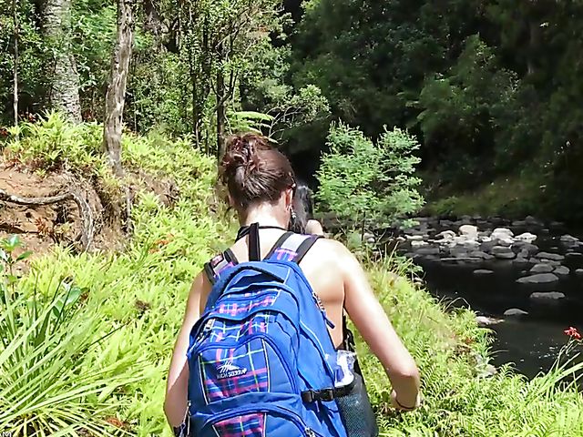 Sexy hiking with cute young girls Gina Valentina and Lily Adams
