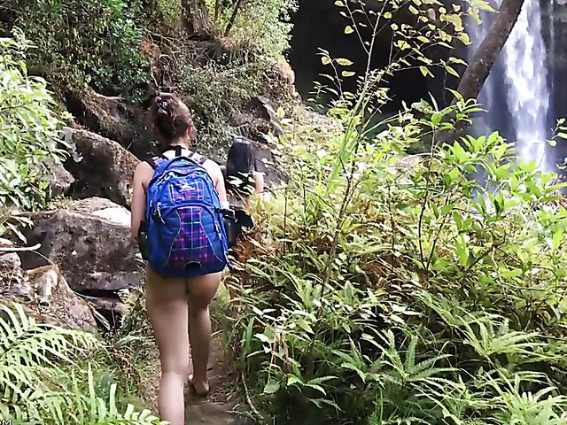 Sexy hiking with cute young girls Gina Valentina and Lily Adams
