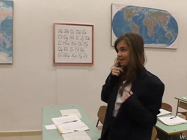 Young schoolgirl Renata Fox gets railed by her teacher