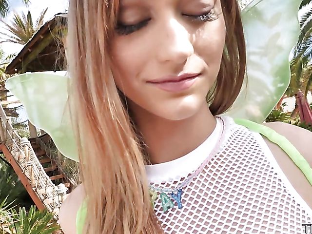 Outdoor teen  Ana Rose gets hammered