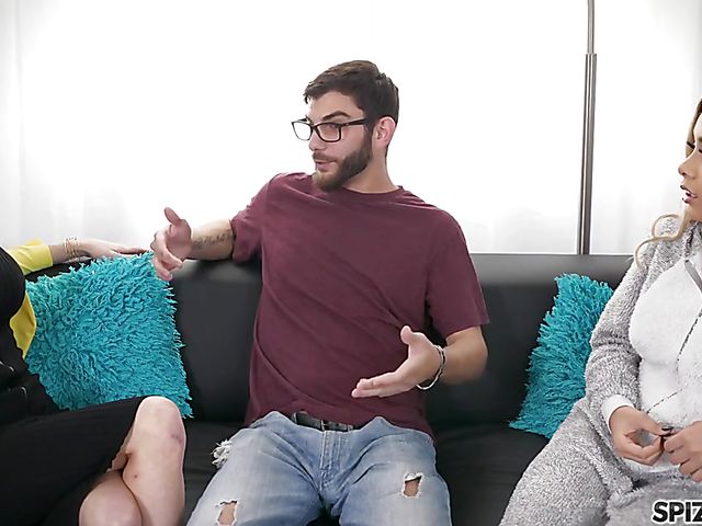 Aaliyah Hadid and Jessica Jaymes threesome with a nerd
