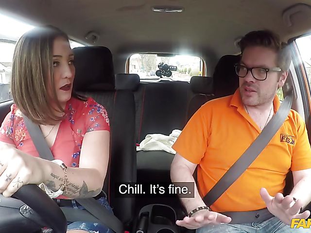 Busty slut Betty Foxxx gets nailed by a driving instructor