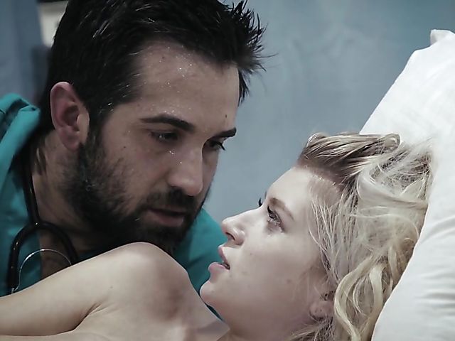 Injured teen blonde Arya Fae gets fucked by the doctor