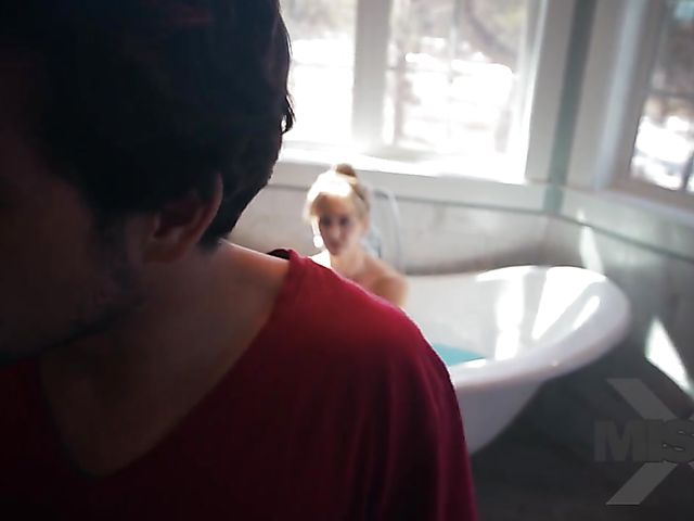 Busty MILF  Cherie Deville has sex with her stepson in the bathroom