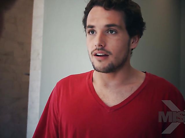 Busty MILF  Cherie Deville has sex with her stepson in the bathroom