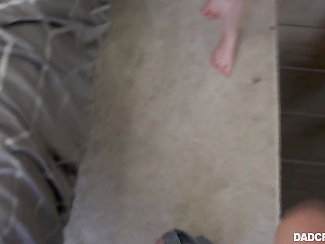 Pale redhead Athena Rayne rides her stepdad