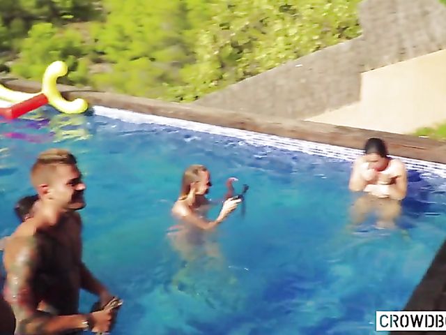 Outdoor bondage with bikini girl Loren Minardi