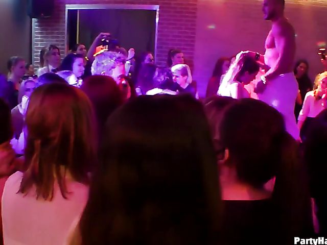 Strippers do their best to get sex party started