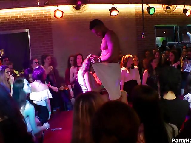 Strippers do their best to get sex party started
