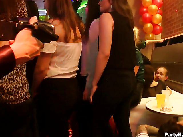 Strippers do their best to get sex party started