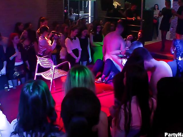 Strippers do their best to get sex party started