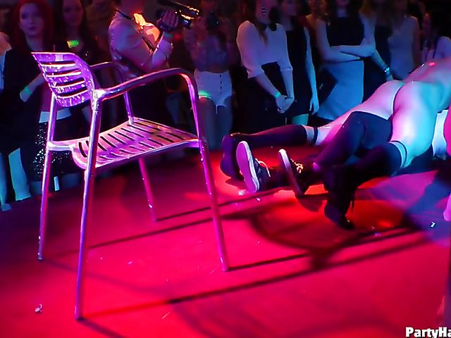 Strippers do their best to get sex party started