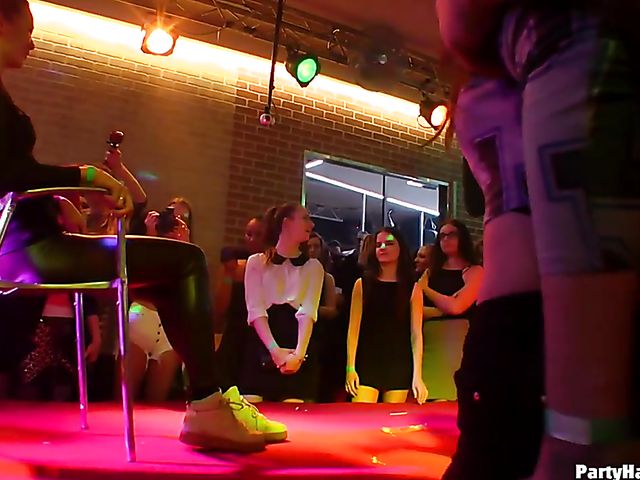 Strippers do their best to get sex party started