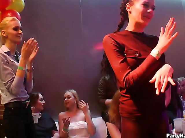 Strippers do their best to get sex party started