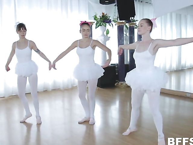  Three girls one guy foursome with sweet ballerinas 