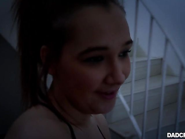 Young redhead April Reid has sex with her stepdad POV