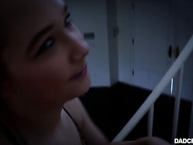 Young redhead April Reid has sex with her stepdad POV