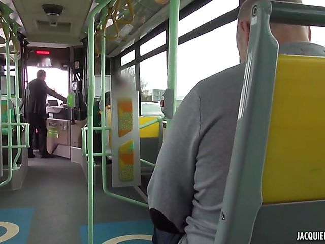 Public bus sex with easy brunette Nelly