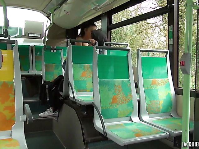 Public bus sex with easy brunette Nelly