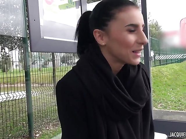 Public bus sex with easy brunette Nelly