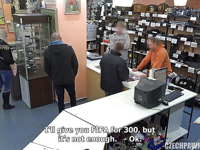 Pawn shop fuck with a cash-hungry slut