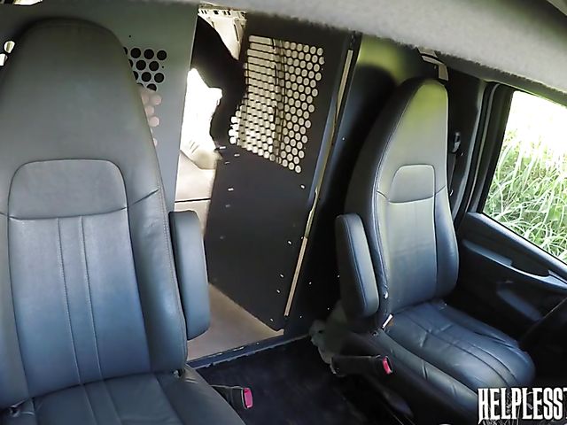 Tied teen Paisley Pepper gets screwed in a van