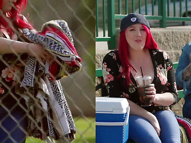 Red-haired BBW with humongous tits Kamille Amora gets boned