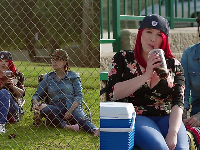 Red-haired BBW with humongous tits Kamille Amora gets boned