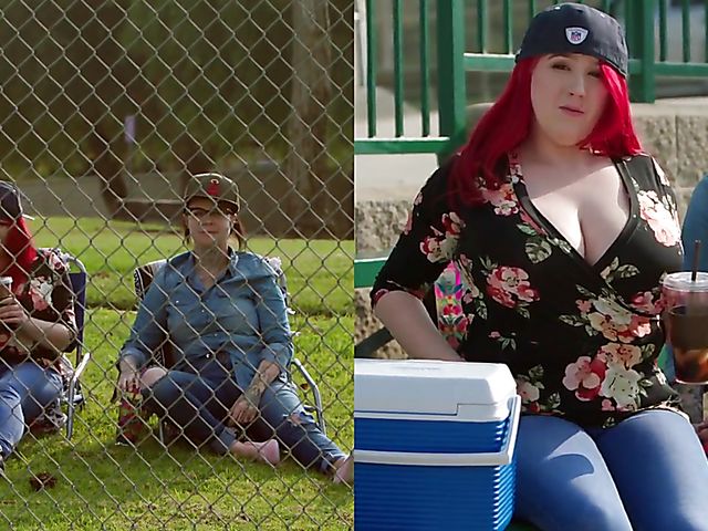 Red-haired BBW with humongous tits Kamille Amora gets boned