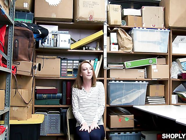 Pale redhead Katy Kiss gets punished in the backroom