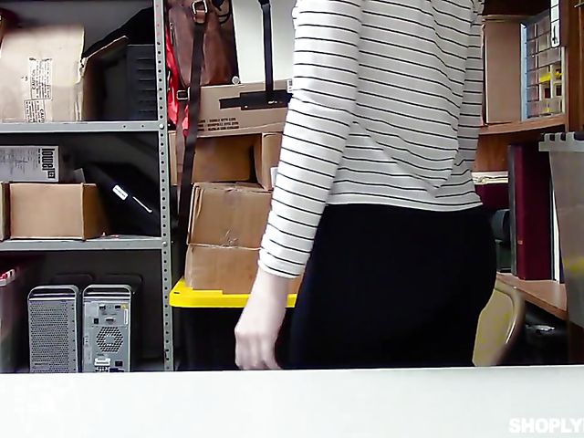 Pale redhead Katy Kiss gets punished in the backroom