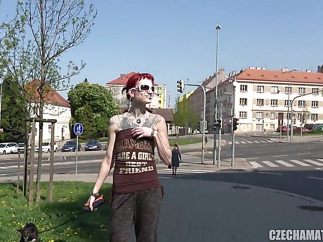 Tattooed Czech redhead Tereza banging with her boyfriend