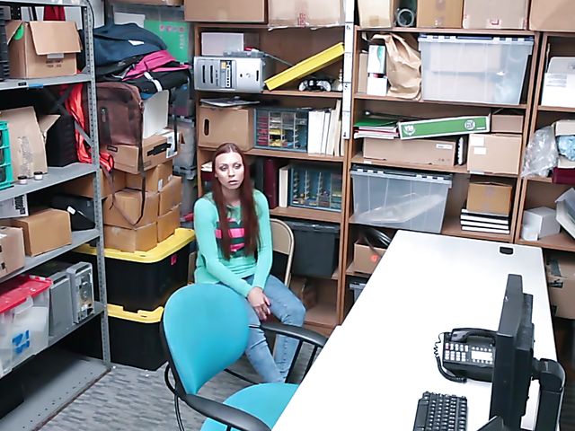 Young redhead Ornella Morgan gets fucked for shoplifting