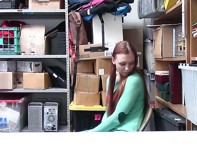 Young redhead Ornella Morgan gets fucked for shoplifting