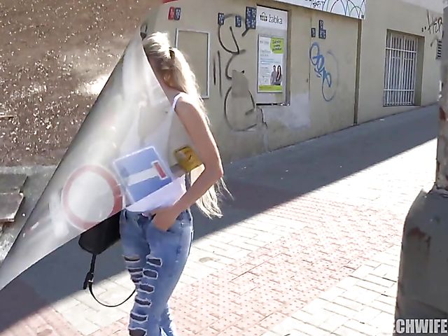 Big tits Czech shows her bombs and takes a dick