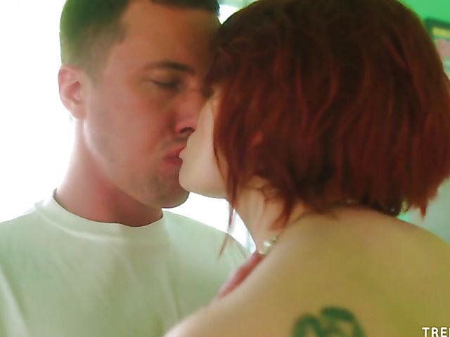 Sexy redhead Bree Daniels seduces a plumber