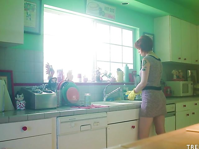 Sexy redhead Bree Daniels seduces a plumber