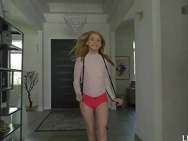 Oiled teen Hannah Hays dildoing and fucking