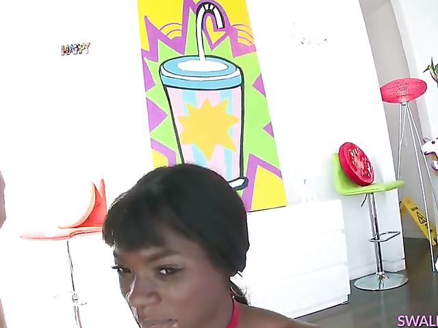 Ana Foxxx's interracial deepthroat experience