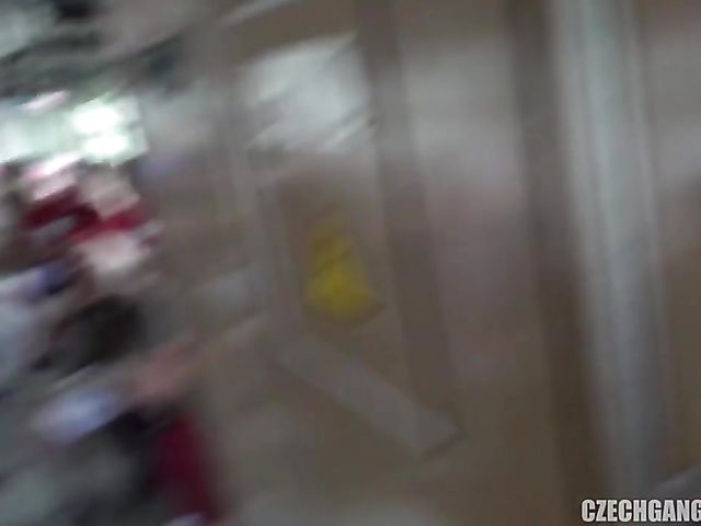 Czech gangbang on a train with football fans