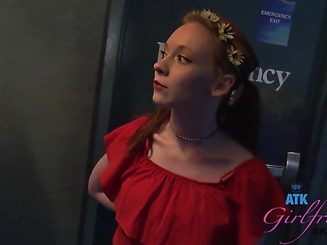 PInk pussy redhead Athena gets fingered in her car