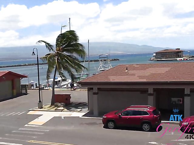 PInk pussy redhead Athena gets fingered in her car