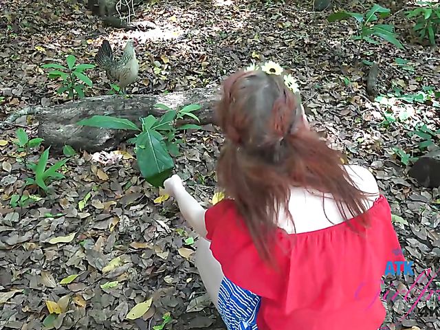 PInk pussy redhead Athena gets fingered in her car