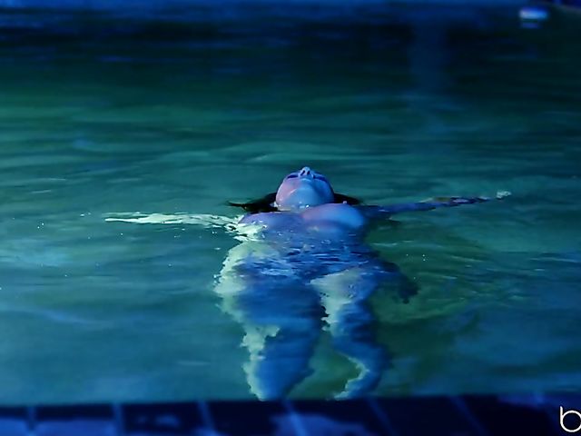 Lily Love swimming naked and fucking in the evening